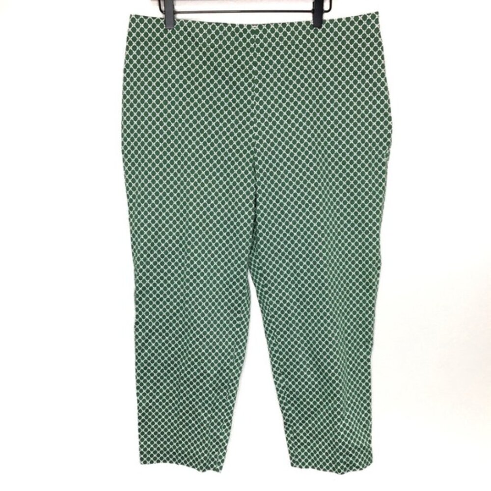 Talbots Green and White Ankle Length Pants